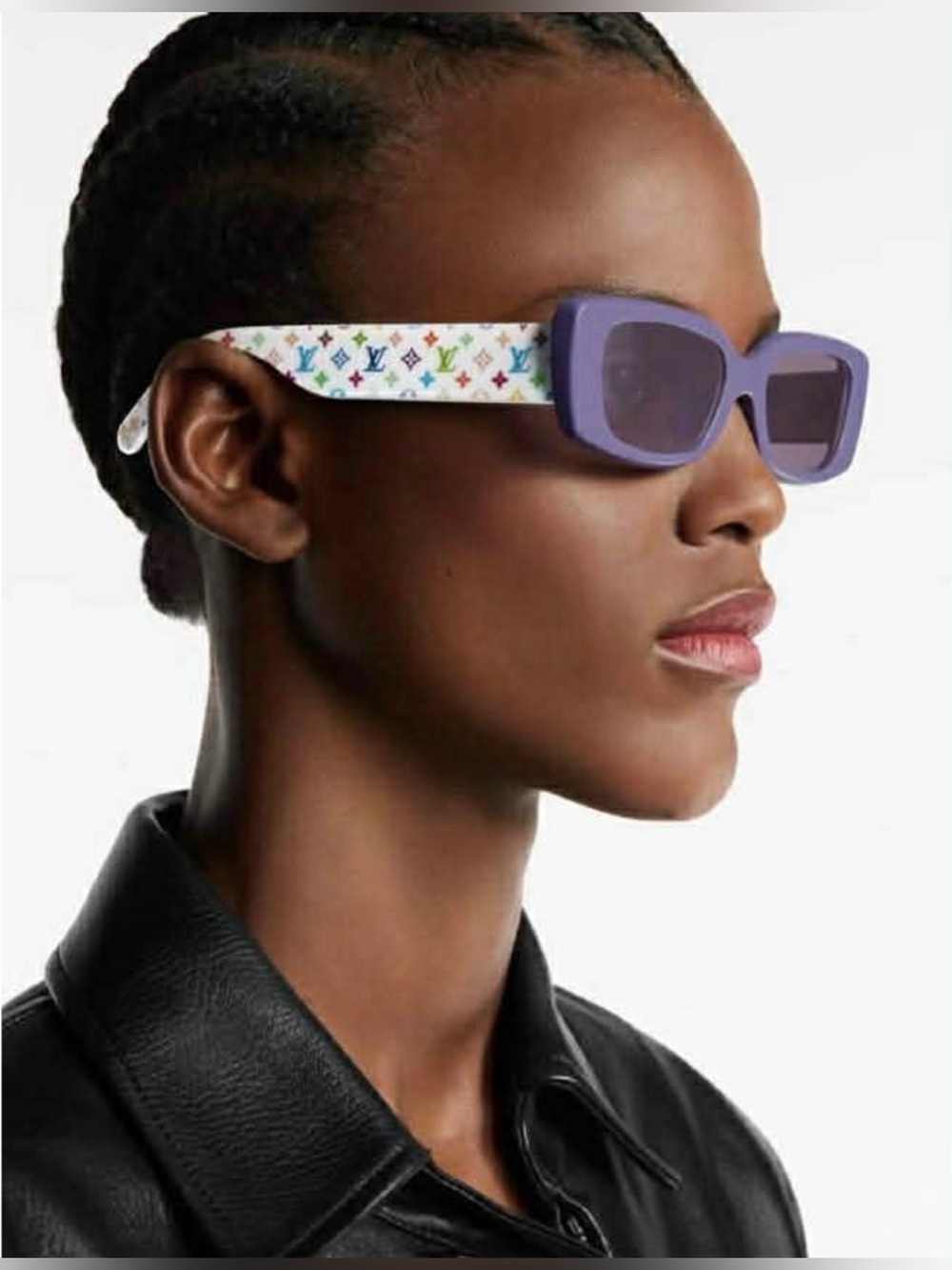 Louis Vuitton Lilac Rectangular Sunglasses with White Temples - Picture 15 of 15